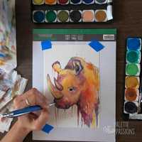 Free download Palette Passions: Watercolor Rhino [Square] video and edit with RedcoolMedia movie maker MovieStudio video editor online and AudioStudio audio editor onlin